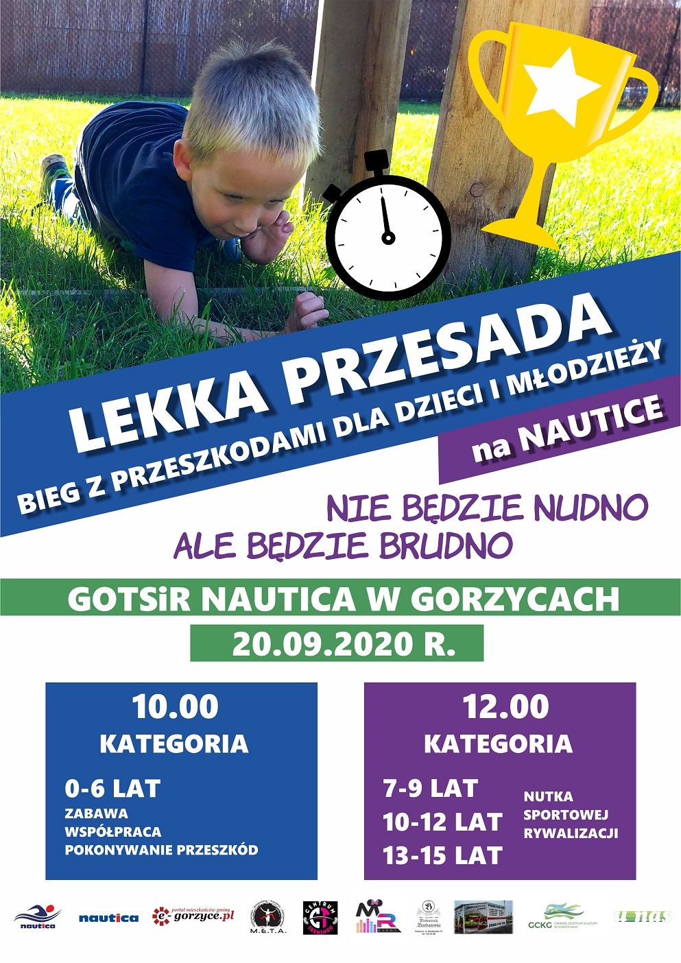 Plakat zachęcający do wzięcia udziału w zawodach dla dzieci
